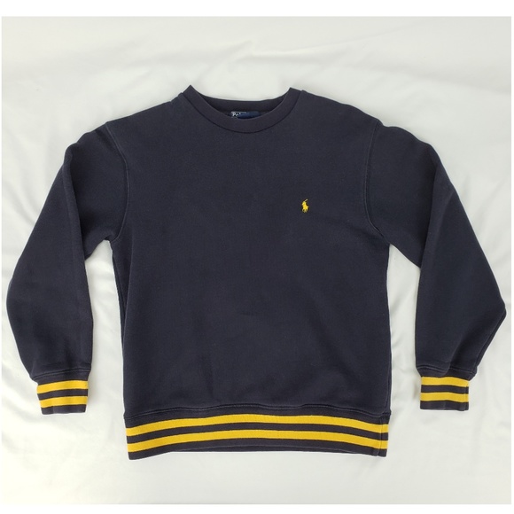 navy blue and yellow ralph lauren shirt